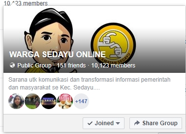 Group FB Warga Sedayu Online Tembus 10 Ribu Anggota