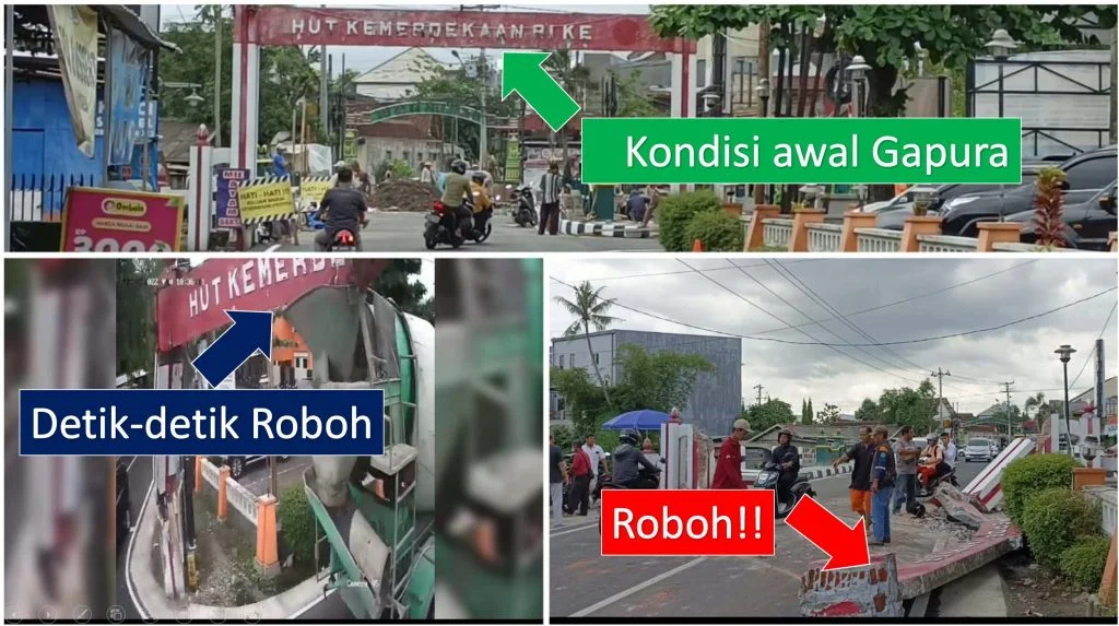 Ekor Truk Molen Tabrak Gapura Prayan, Jembatan Merah