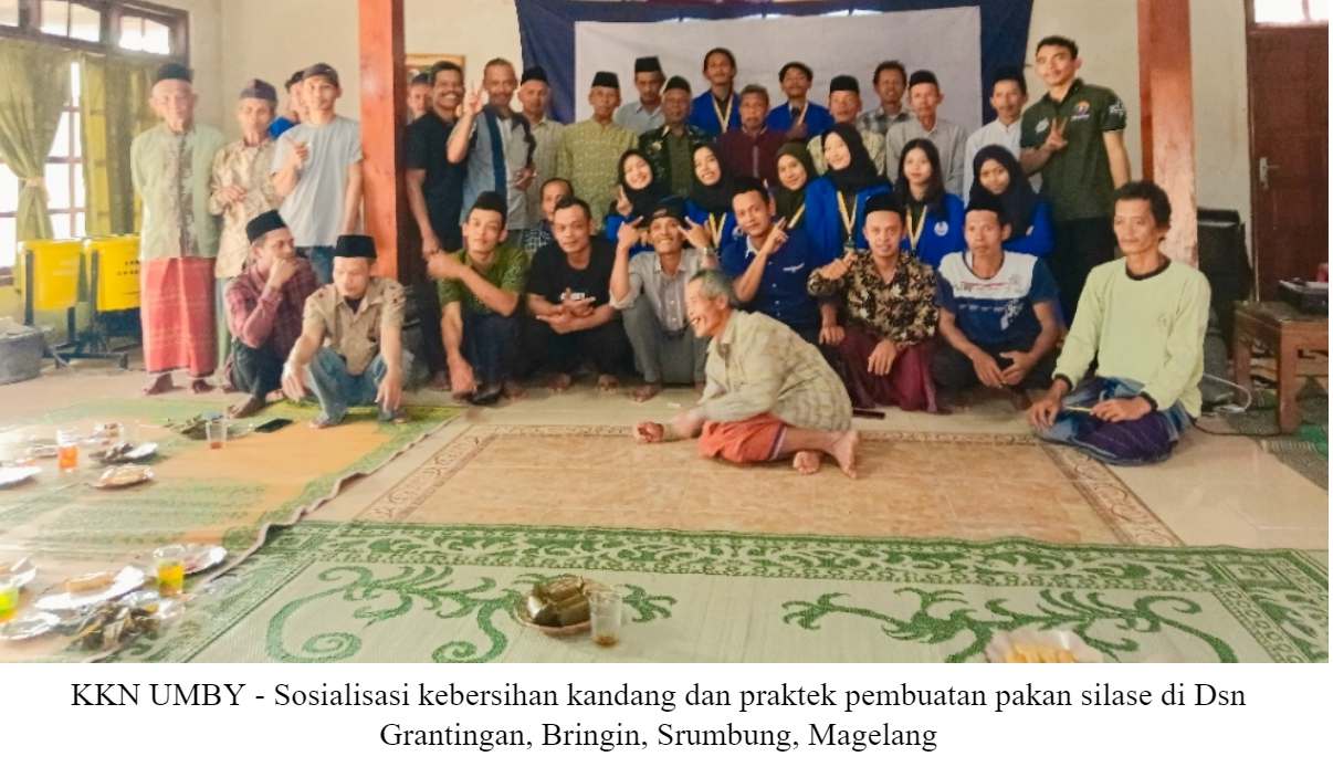 KKN UMBY : Sosialisasi Mengenai Pentingnya Kebersihan Kandang dan Praktek Pembuatan Pakan Silase di Dusun Grantingan