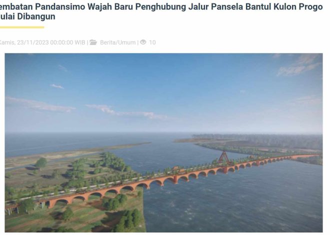 PT Adhi Karya Memenangkan Kontrak Proyek Jembatan Pandansimo dengan Nilai Rp814,83 Miliar