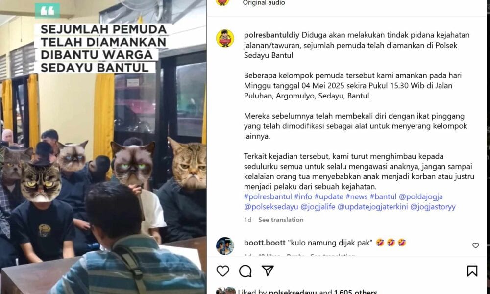 Polsek Sedayu Amankan 12 Remaja Geng Pelajar yang Diduga Hendak Tawuran