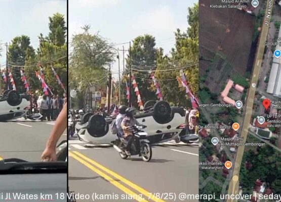 Kecelakaan Lalu Lintas Terjadi di Dekat Puskesmas Sentolo 2, Kulon Progo - JL wates km 18