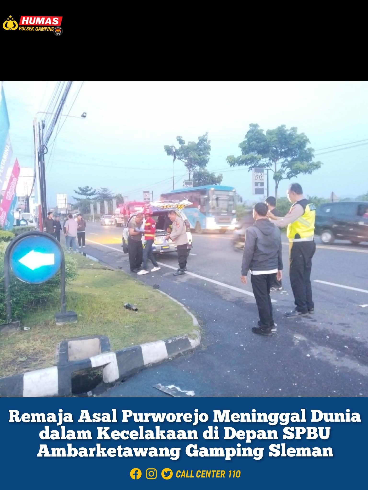 Remaja Asal Purworejo Tewas dalam Kecelakaan di Jl. Wates Depan SPBU Ambarketawang, Sleman