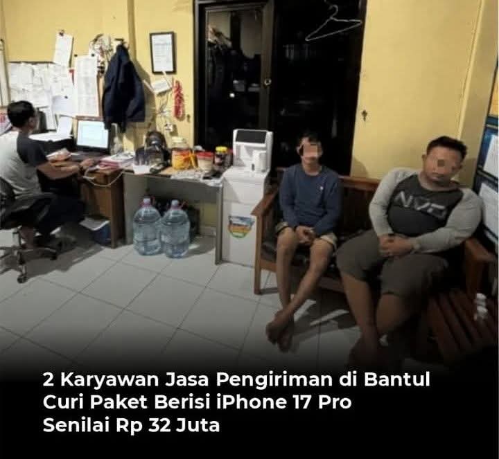 Warga Kotagede Kehilangan iPhone 17 Pro Rp32 Juta, Dua Karyawan Ekspedisi Ditangkap