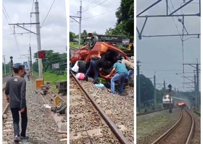 Kecelakaan KA Bangunkarta Libatkan Mobil dan Motor di Perlintasan Prambanan